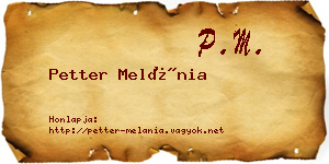 Petter Melánia névjegykártya